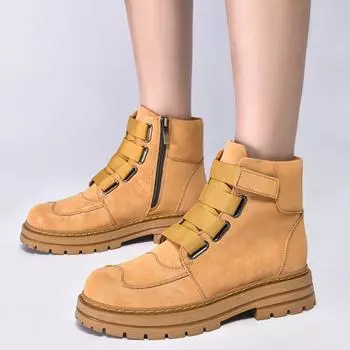 Ботинки Martin с толстой подошвой подчеркивают индивидуальность пары. Сапоги из ревеня. Сапоги из коровьей кожи первого слоя с высоким берцем. Качественные мужские ботинки для бойфренда. 35