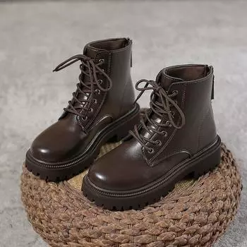 Ботинки Martin в британском стиле, новые универсальные короткие мотоциклетные ботинки на толстой подошве, одинарные детские ботинки 35