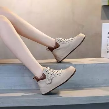 Ботинки Martin в стиле ретро, одинарные ботинки, короткие ботинки с толстой подошвой, ботинки из ревеня 35 бежевый