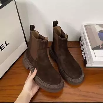 Ботинки Martin женские 2024 новые замшевые модные короткие ботинки нишевый дизайн тонкие ботинки модные модные ботинки 35