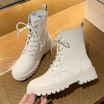 Ботинки Martin, женские осенне-зимние ботинки в британском стиле с бархатной молнией сбоку, короткие, из мягкой кожи, удобные и универсальные одинарные ботинки 35