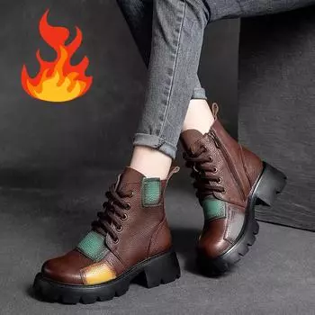 Ботинки Martin женские осенне-зимние одинарные ботинки на толстом каблуке с ретро-нашивками водонепроницаемые ботинки на платформе 41