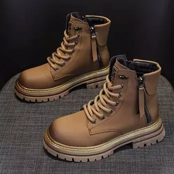 Ботинки Martin женские ретро байкерские ботинки модные короткие рабочие ботинки женские ботинки в британском стиле 34 жёлтый