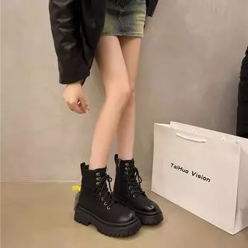 Ботинки Martin женские туфли 2024 новые ретро-платформы большие желтые ботинки женские полированные цветные старые рыцарские ботинки модные короткие ботинки 35 верблюд