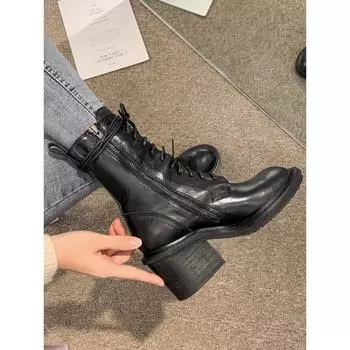 Ботинки Martin женские универсальные кожаные мотоциклетные ботинки в британском стиле короткие сапоги на высоком каблуке женские 35