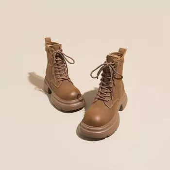 Ботинки Martin женские весна-осень 2024 года новые уличные ботинки в западном стиле для путешествий в Сычуани популярные уличные локомотивы с толстым дном 35 чёрный