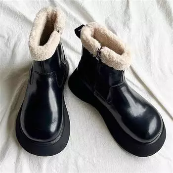 Ботинки Martin женские зимние 2024 новые зимние ботинки на толстой подошве женские утепленные хлопковые туфли для отдыха на открытом воздухе 35