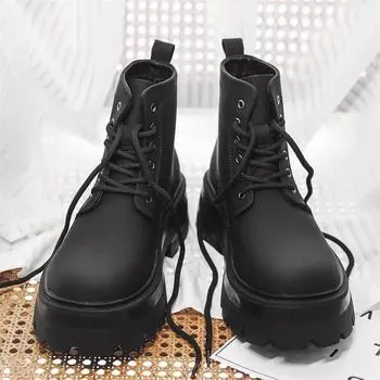 Ботинки Martin, зимние бархатные универсальные высокие мужские ботинки, повседневные короткие ботинки на платформе для пар 55521-P 38