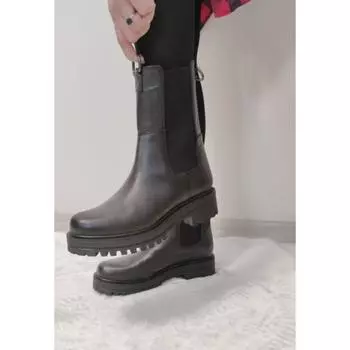 Ботинки миди из натуральной кожи в женском стиле