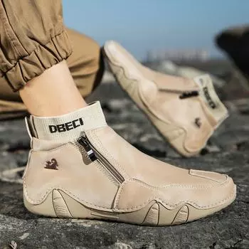 Ботинки мужские Большие размеры Мужская обувь Высокие износостойкие мужские ботинки Повседневная обувь для активного отдыха 37 чёрный