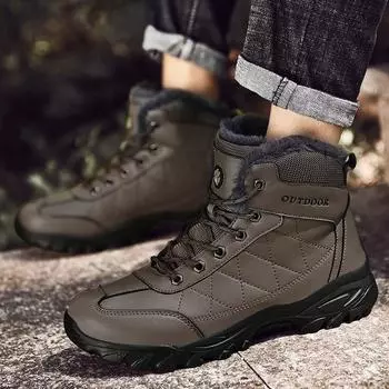 Ботинки мужские кожаные армейские для охоты, треккинга, кемпинга, альпинизма, зимние зимние лодки, большие размеры 47, 48, кроссовки, мужская обувь 39 чёрный