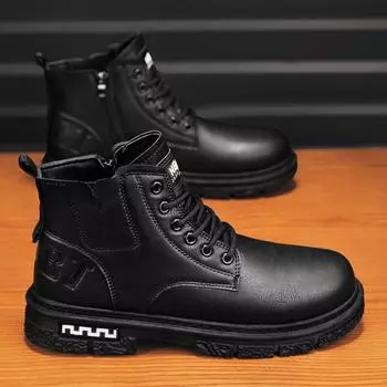 Ботинки мужские Мужские походные ботинки Мужская защитная обувь Мужские ботильоны Кожаные коричневые ботинки Повседневные кроссовки Платье Booty Man Shoes 44