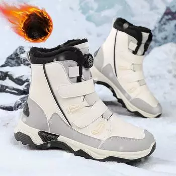 Ботинки мужские женские зимние ботинки износостойкие водонепроницаемые мужские ботинки зимние теплые мужские зимние ботинки из хлопка модные ботинки для пар 36 бежевый