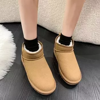 Ботинки на плоской подошве с круглым носком, женские, 2025 г., высококачественные, однотонные, женские, лаконичные, женские, Botas Femininas 35