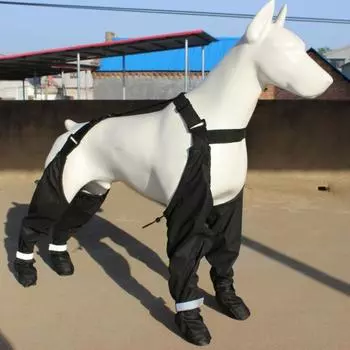 Ботинки на подтяжках для собак, нескользящие леггинсы для защиты от лап для собак, водонепроницаемые ботинки для защиты от дождя для собак M чёрный