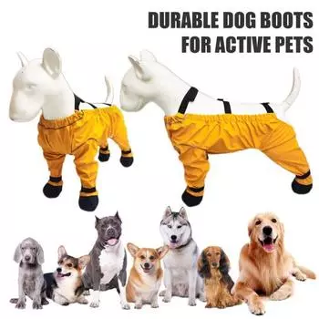 Ботинки на подтяжках для собак с нескользящей подошвой, водонепроницаемые, стираемые в стиральной машине, с регулируемой посадкой, обувь для собак XS жёлтый