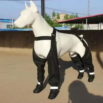 Ботинки на подтяжках для собак Yousheng, нескользящие леггинсы для собачьих лап, водонепроницаемые ботинки для собак, защита лап для зимних прогулок на свежем воздухе, походов M чёрный