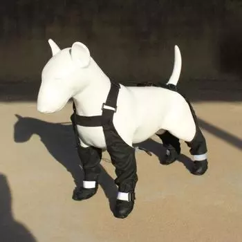 Ботинки на подтяжках для собак Yousheng, регулируемые леггинсы для собак, противоскользящая защита лап, водонепроницаемая обувь для собак для зимы, снега, дождя, походов XS чёрный