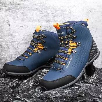 Ботинки по щиколотку, походные ботинки, мужские водонепроницаемые охотничьи ботинки, тактические ботинки для походов в пустыне, мужские и женские, теплые кожаные кроссовки 40 чёрный