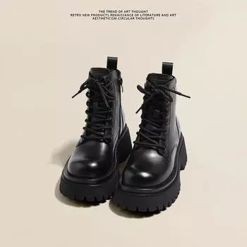 Ботинки Retro Martin женские 2024 осень и зима новые маленькие универсальные крутые короткие ботинки на толстой подошве британские одинарные женские ботинки 35