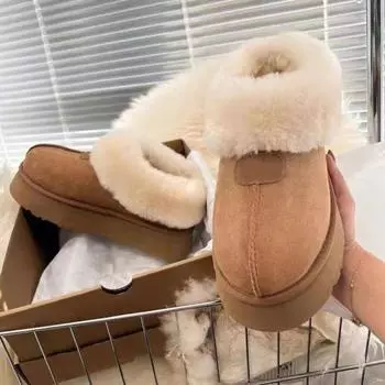 Ботинки с хлопковой подкладкой, женские зимние ботинки на осень и зиму, матовые, с толстой подошвой, модные, удобные, короткие, с нескользящей подкладкой, из теплого хлопка 35 чёрный