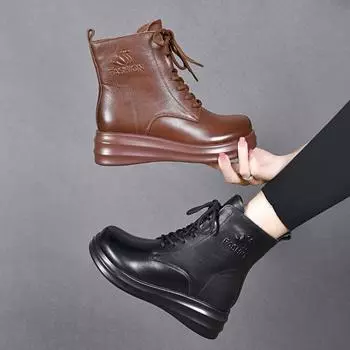 Ботинки с толстой подошвой Ботинки Martin Хлопковые ботинки 35 чёрный