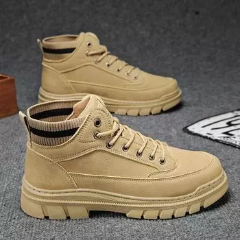 Ботинки с толстой подошвой, по щиколотку, для походов на открытом воздухе, удобные, износостойкие, водонепроницаемые, модные, универсальные, классические, модель Main Push 39 чёрный