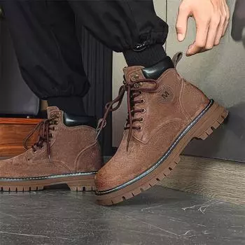 Ботинки Spring Martin для альпинизма, средняя помощь, ретро-ботинки с круглым носком, короткие ботинки с толстой подошвой, ботинки Tide Tooling Boots 6000-J 38 коричневый