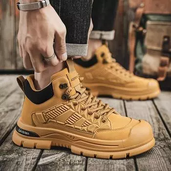 Ботинки средней высоты на платформе в британском стиле, мужские уличные ботинки Martin, новые повседневные высокие короткие ботинки, мужская обувь на осень и зиму 39