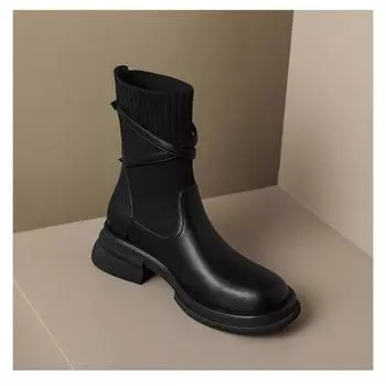 Ботинки весна/осень с пряжкой на ремне, современные, до щиколотки, квадратный носок, высококачественные женские туфли, средний каблук, однотонные, лаконичные женские ботинки 35