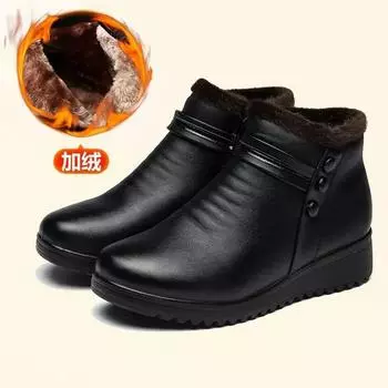 Ботинки, женская теплая обувь, женская женская обувь на молнии, ботильоны больших размеров, повседневные ботильоны на плоской подошве, Botas Mujer, зимние женские ботинки2024 34 коричневый