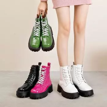 Ботинки, женские ботильоны на высоком каблуке, винтажные женские зимние ботинки на платформе в британском стиле 35