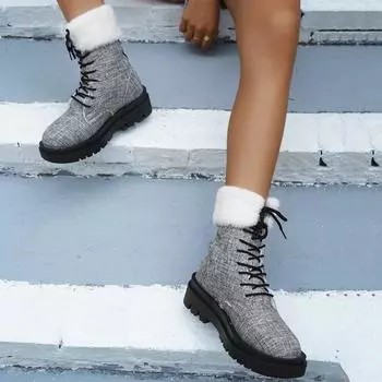 Ботинки женские и мужские зимние повседневные туфли дизайнерские роскошные на платформе ковбойские челси тактические военные рабочие защитные кожаные ботильоны 35 серый