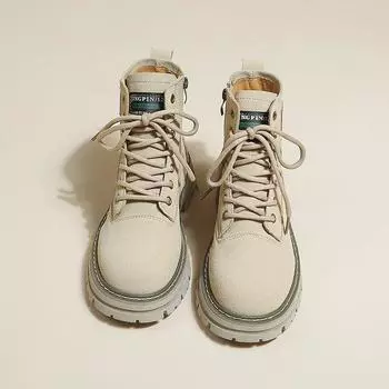 Ботинки женские ретро рабочие пустынные сапоги из ревеня весенние и летние одинарные сапоги толстые сапоги для отдыха на открытом воздухе короткие сапоги 35 жёлтый