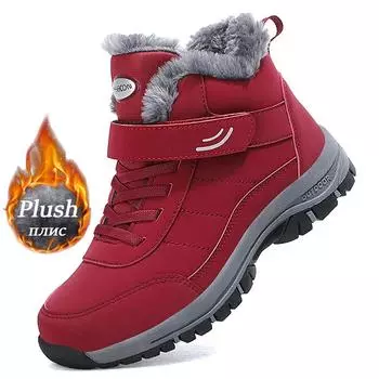 Ботинки женские зимние ботинки для женщин зимой с плюшем и толстым утеплителем перья нескользящие легкие хлопковые туфли для мужчин 35