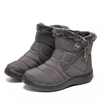 Ботинки, женские зимние мягкие ботинки для женщин, плюшевая обувь на платформе и молнии, женские непромокаемые ботильоны, зимняя обувь на плоской подошве, Botas Mujer 43