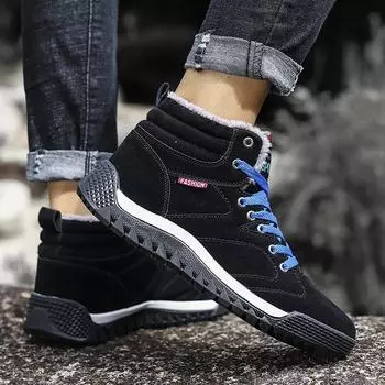 Ботинки зимние 2024 года, модные мужские кроссовки с низкой посадкой, обувь для сноуборда, нескользящая теплая хлопковая обувь, повседневные рабочие ботинки для снега 39 бежевый