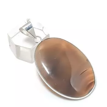 Botswana Agate Gemstone Handmade 925 Sterling Silver Jewelry Pendant 1.97 O3g41