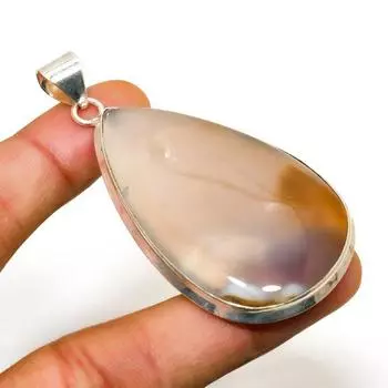 Ботсванский агат, драгоценный камень ручной работы, серебряная подвеска 925 пробы, 2,46 дюйма 2.46 чёрный