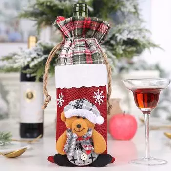 Bottle Festive Wine Holder In Rustic Burlap Material For Joyful Occasions Holiday