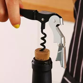 Bottle Opener Multifunctional Seahorse Knife Black Stainless Steel Red Wine Bottle Opener 1pcs Kitchen Restaurant Bar Tools чёрный