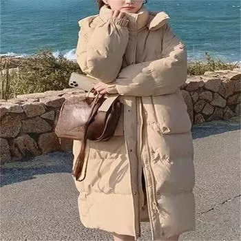 Botvotee, однотонные парки для женщин, осень-зима 2023, новые модные утепленные куртки с длинными рукавами и длинными пальто с капюшоном S жёлтый