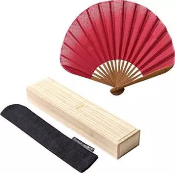 BOUDAI Japanese Pattern Miscellaneous Goods Fluffy Fan Beni