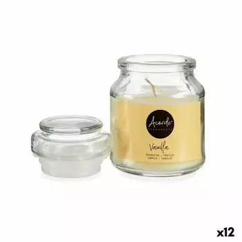 Bougie Parfume Vanille Beige verre Cire (7 x 10 x 7 cm) (12 Units)
