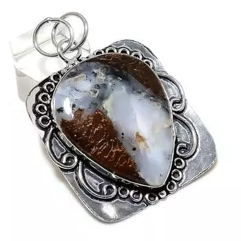 Boulder Opal Gemstone Handmade 925 Sterling Silver Jewelry Pendant 2.25 i4K40