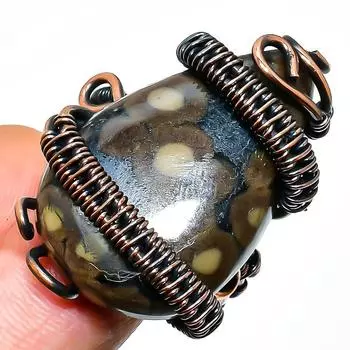 Кольцо с драгоценным камнем Боулдер Опал, размер 9,5, ручная работа, медная проволока