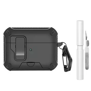 Bounce Cover Airpods4 Noise Reduction Version Lock Earphone Case 1/2 Generation Creative Mobile Phone Holder Headphone Case Soft Case Drop-Resistant 3 Apple AirPods 3 Black [send cleaning pen]]