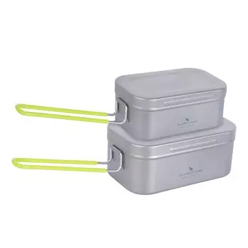 Boundless Voyage Mestin Titanium Cooker with Memory Solo Camp Kocher Outdoor Cooking Rice Cooking Outdoor Camping Goods Set (600ml+1000ml Ti2083C)