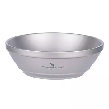 Boundless Voyage Titanium Double Bowl Double Structure Tea Bowl Ramen Bowl 300ml Легкая столовая посуда Посуда для кемпинга на открытом воздухе с