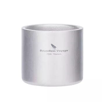 Boundless Voyage Titanium Hot Mini Tea Ультра Двойная Сетчатая Сумка Для Кемпинга Удобная для Ношения Кружка Ti3045D, 75 мл, Саке, Саке, Чай, Чашка, Дроссель, Чашка, Легкая,